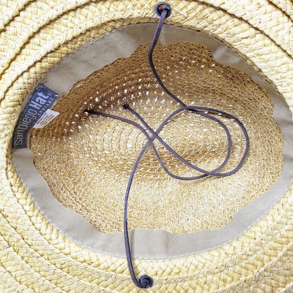 San Diego Hat Company Women’s Embroidered Band Shapeable Brim Straw Sun Hat - Picture 7 of 8
